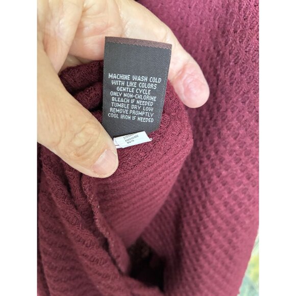 Knox Rose Long Line Cardigan Waffle Knit Open Front with Drapey Collar Size 1 - Picture 5 of 6